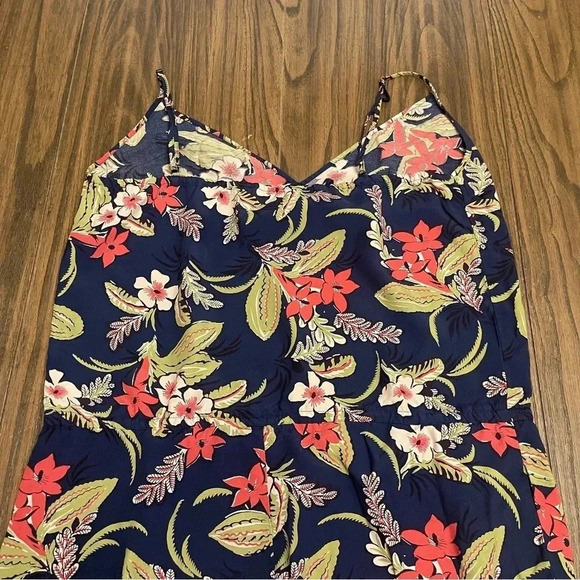 Polo Ralph Lauren V-Neck Drawstring Waist Blue Floral Jumpsuit Women’s size M - Picture 16 of 16